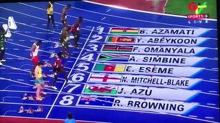 Benjamin Azamati finishes 4th in 100m final at Commonwealth games.