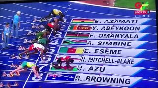 Benjamin Azamati finishes 4th in 100m final at Commonwealth games.