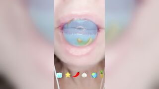 ASMR Eating Satisfying Emoji Food Challenge Trolli Gummy Planet Ice Jelly Mukbang 먹방