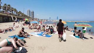 ???????? BARCELONA (SPAIN) ????️ Barceloneta Best Beach Walk Tour 4K