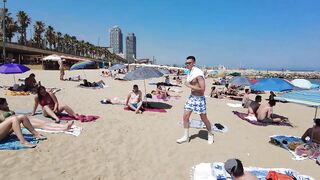 ???????? BARCELONA (SPAIN) ????️ Barceloneta Best Beach Walk Tour 4K