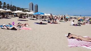 ???????? BARCELONA (SPAIN) ????️ Barceloneta Best Beach Walk Tour 4K