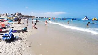 Europe Heatwave Beach Walk In Spain | Walking Tour With Calm Beach Music