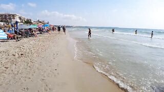 Europe Heatwave Beach Walk In Spain | Walking Tour With Calm Beach Music