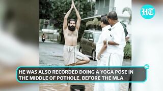 Kerala man bathes in pothole, performs yoga in front of MLA; Bengaluru-style protest In Malappuram