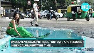 Kerala man bathes in pothole, performs yoga in front of MLA; Bengaluru-style protest In Malappuram