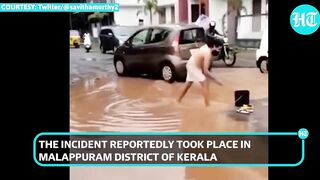 Kerala man bathes in pothole, performs yoga in front of MLA; Bengaluru-style protest In Malappuram