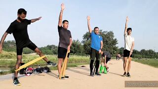 Stretching Exercise with Resistance Bands