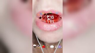 ASMR Eating Satisfying Emoji Food Challenge Jelly Wagashi Tanghulu Chocolate Mukbang 먹방