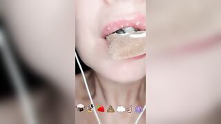 ASMR Eating Satisfying Emoji Food Challenge Jelly Wagashi Tanghulu Chocolate Mukbang 먹방