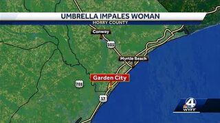 Woman impaled by umbrella dies in Myrtle Beach