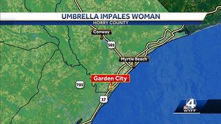 Woman impaled by umbrella dies in Myrtle Beach