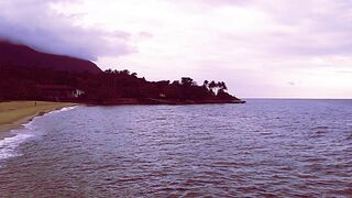 ON THE BEACH - VIEW FROM THE ROCKS - Cloudy Beach Ambience