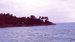 ON THE BEACH - VIEW FROM THE ROCKS - Cloudy Beach Ambience