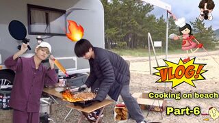 Jk Cooking on beach ???? // Part-6 #cutelife #shorts #btscooking