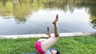 Spiritual Yoga and Stretching Art | Gymnastic Exercises in Oriental Park