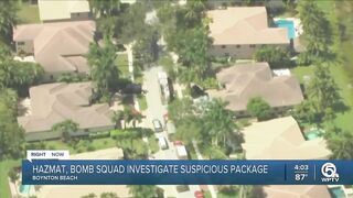 Hazmat, bomb squad investigate suspicious package in west Boynton Beach community