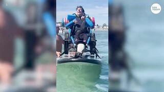 Teen with cerebral palsy goes surfing in New Hampshire | USA TODAY