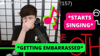 Sykkuno getting embarrassed when he starts singing on stream