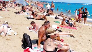 Beach Sant Miquel, Barcelona beach walk/ walking Spain best beaches