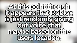 Roblox Giving out VOICE CHAT?