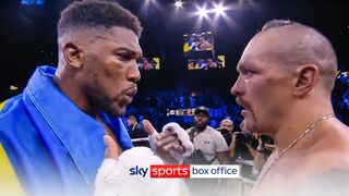 Anthony Joshua confronts Oleksandr Usyk after defeat & throws belts out of the ring