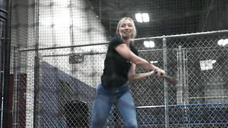 BATTING CAGE CHALLENGE VS. FIANCÉ!!