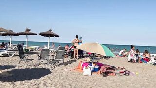 Badalona Beach - Barcelona Spain - Beach Walk - August 2022