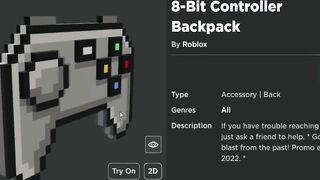 FREE ACCESSORY! HOW TO GET 8-Bit Controller Backpack! (ROBLOX)