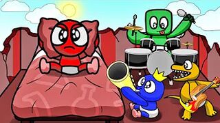 Wake up baby Red on the bed [ Ep.2 ] | TRUMPET Meme | Roblox Rainbow Friends Animation