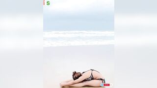 Indian girl yoga stretching practice on beach tutorial | yoga girl | Indian Yoga Studio