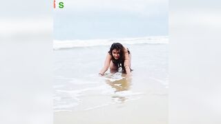 Indian girl yoga stretching practice on beach tutorial | yoga girl | Indian Yoga Studio