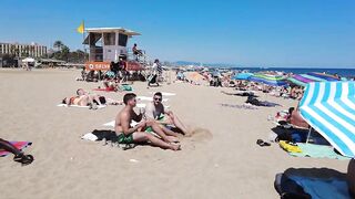 ???????? BARCELONA (SPAIN) ????️ Barceloneta Best Beach Walk Tour 4K