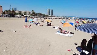 ???????? BARCELONA (SPAIN) ????️ Barceloneta Best Beach Walk Tour 4K