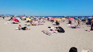 ???????? BARCELONA (SPAIN) ????️ Barceloneta Best Beach Walk Tour 4K