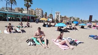 ???????? BARCELONA (SPAIN) ????️ Barceloneta Best Beach Walk Tour 4K