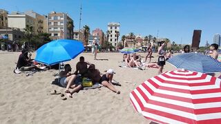 ???????? BARCELONA (SPAIN) ????️ Barceloneta Best Beach Walk Tour 4K