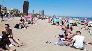 ???????? BARCELONA (SPAIN) ????️ Barceloneta Best Beach Walk Tour 4K