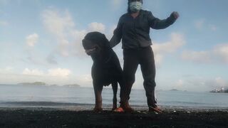 ROTTWEILER AND ME BUDOTS SA BEACH#shortvideo