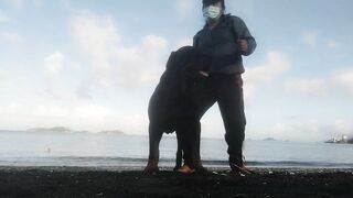 ROTTWEILER AND ME BUDOTS SA BEACH#shortvideo