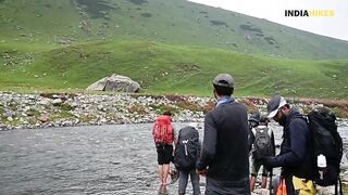 Crossing The Ashtaar Stream On The Bodpathri Lakes Trek In Kashmir | Indiahikes