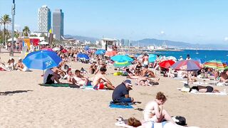 Barcelona beach walk, beach Sant Sebastia