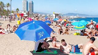 Barcelona beach walk, beach Sant Sebastia