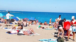 Barcelona beach walk, beach Sant Sebastia