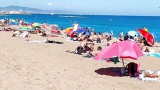 Barcelona beach walk, beach Sant Sebastia