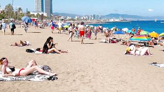 Barcelona beach walk, beach Sant Sebastia