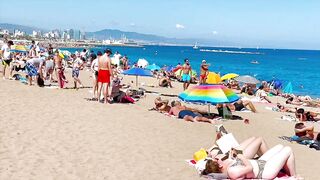 Barcelona beach walk, beach Sant Sebastia