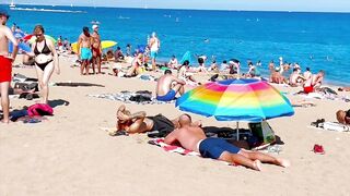 Barcelona beach walk, beach Sant Sebastia