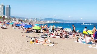 Barcelona beach walk, beach Sant Sebastia