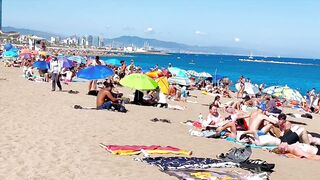 Barcelona beach walk, beach Sant Sebastia